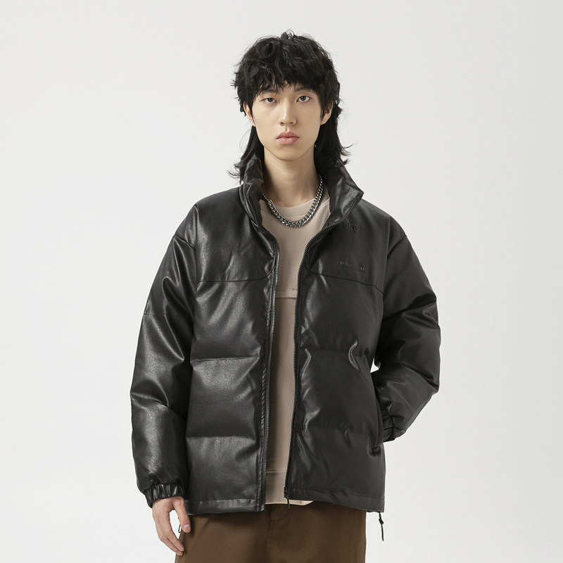 原B429山一商店-234MY07175钢印黑金印花皮料棉服P200-K278,男装棉衣,电商S003