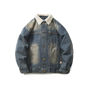 原B429山一商店-234MY09198羊羔毛领牛仔水洗棉服P200-K288图片