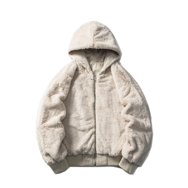 山一商店24冬244MY13143双面穿兔绒羊羔毛座山雕连帽棉服P195K298,男装棉衣,电商S003