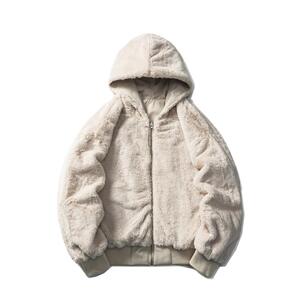 山一商店24冬244MY13143双面穿兔绒羊羔毛座山雕连帽棉服P195K298图片