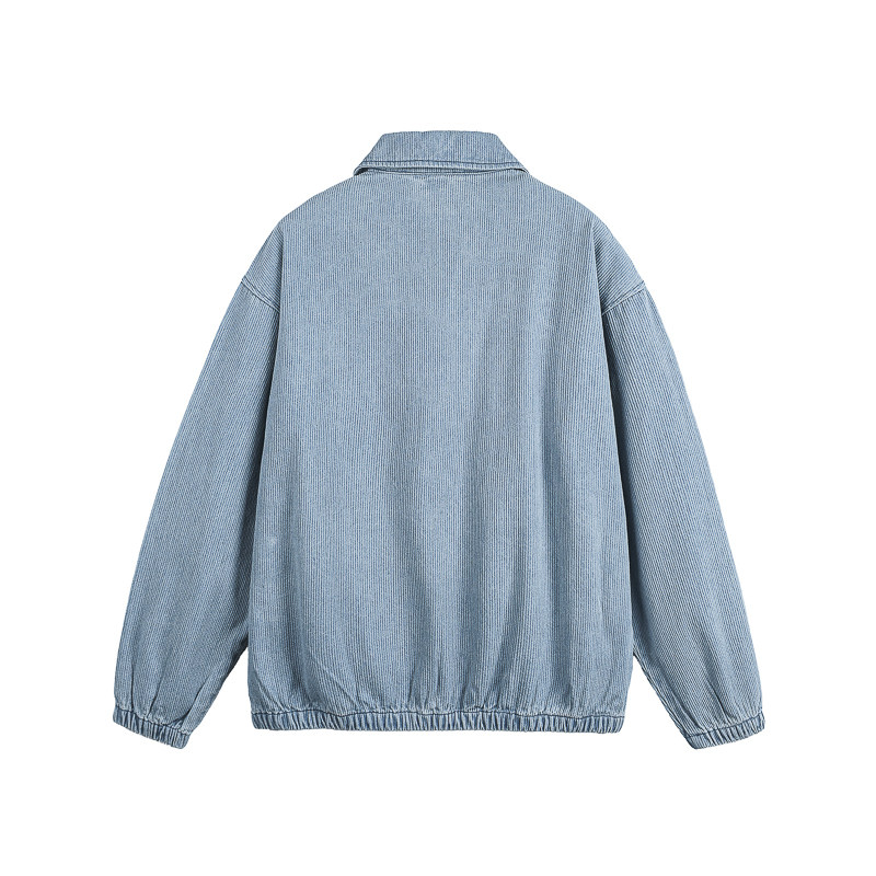 山一商店秋季253JK10153美式复古套头训练服牛仔外套蓝色P115K168,男装工装外套,电商S003