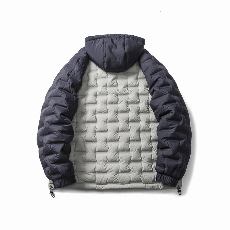 山一商店24冬244YR09162插肩袖连帽直冲90白鸭绒羽绒服P280K398,男装羽绒服,电商S003