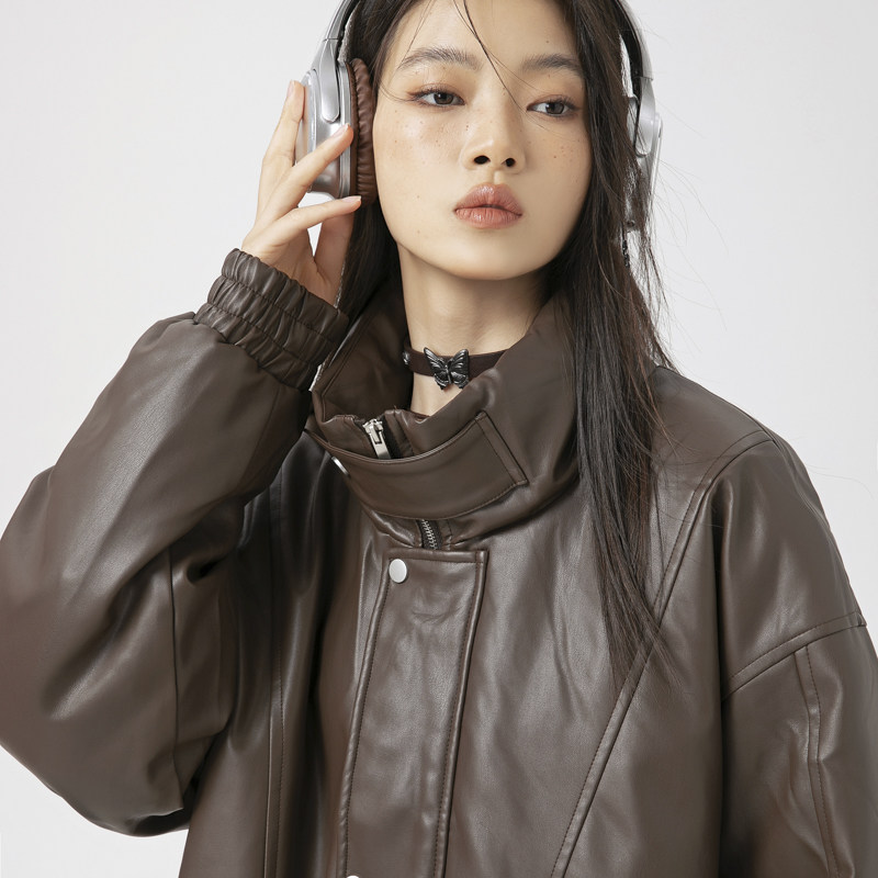 原B429-234YR09261多拼接皮料羽绒服新标90绒多色大码P285-K418,男装羽绒服,电商S003