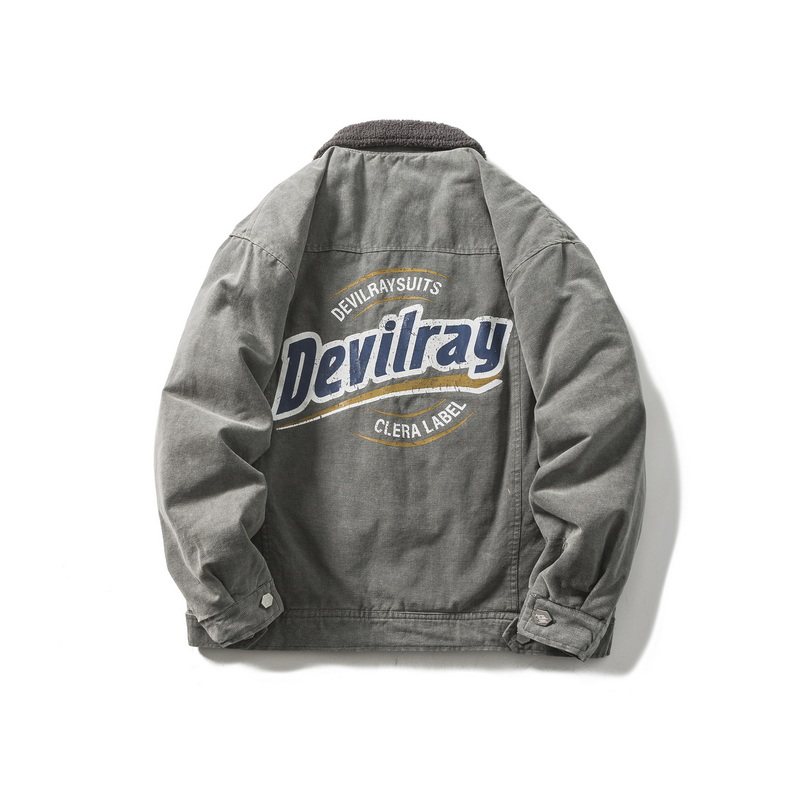 DEVILRAY山一2025冬季新款毛领牛仔棉服--MY305/P195278,男装棉衣,电商S003