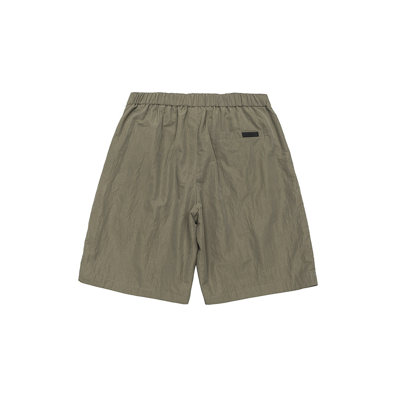 夏款NR-252DK13132宽松廓形防泼水压褶西装短裤卡其P75K128,男装休闲裤,电商S003