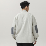 NR-243CS07146条纹泡泡纱方形补丁衬衫P85-K118秋季新，男装衬衫，电商S003