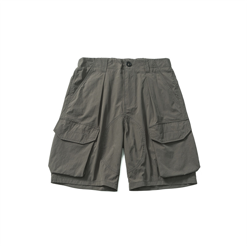 DEVILRAY山一商店242DK13106斜立体袋宽松直筒工装短裤P85-K118，男装牛仔裤，电商S003