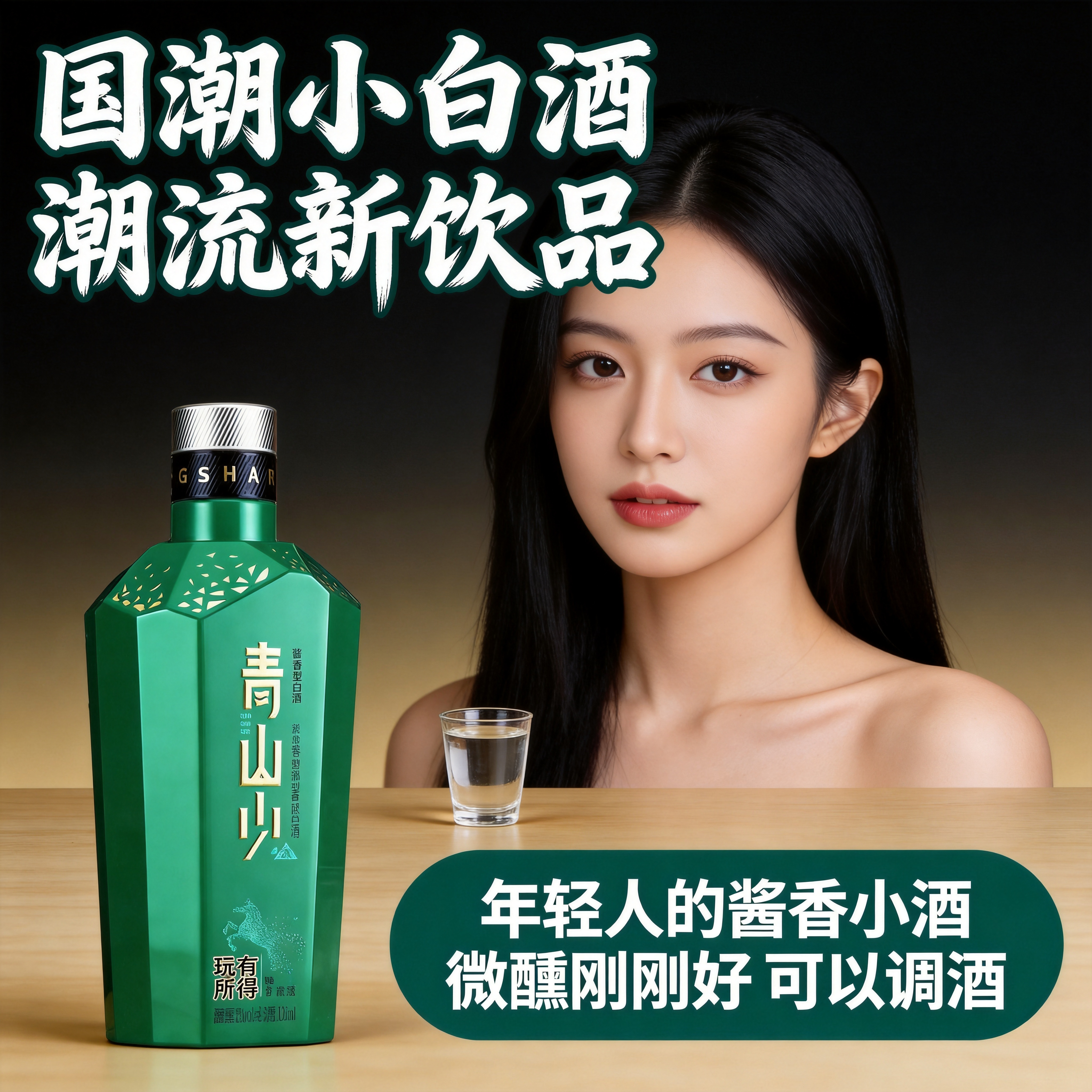 【国潮白酒】酱香型粮食53度高颜值微醺迷你火爆小酒版125ml瓶装