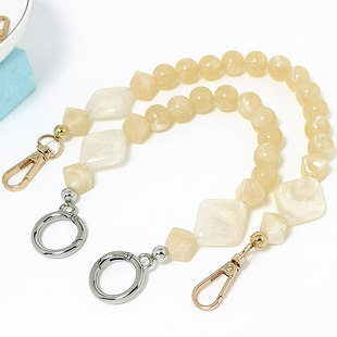 米色手工串珠高档包包链条替换带子装饰手拎手提单肩腋下挂链百搭