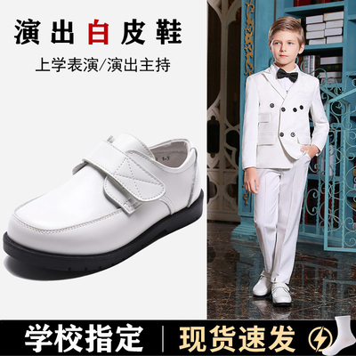 男童皮鞋黑色软底小学生表演鞋校园男孩春秋新款英伦演出儿童皮鞋 — 1