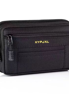 适用于7寸华为m手机包横竖版耐磨牛津布大容量三层拉链腰包穿皮带