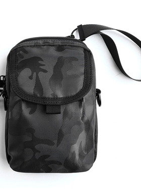 适用于装6.8寸苹果19p单肩斜挎手机包迷彩竖款腰包潮牌迷你小背包