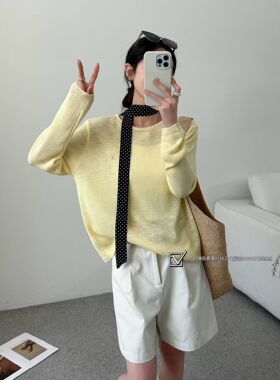 紫依2026春季新韩版时尚百搭圆领套头针织衫女设计感小众毛衣上衣