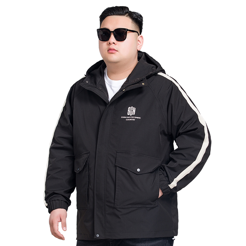宝盾狼加肥加大男士运动夹克外套
