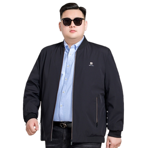 春秋加肥加大男装棒球服特大码宽松立领夹克胖子肥佬休闲茄克外套