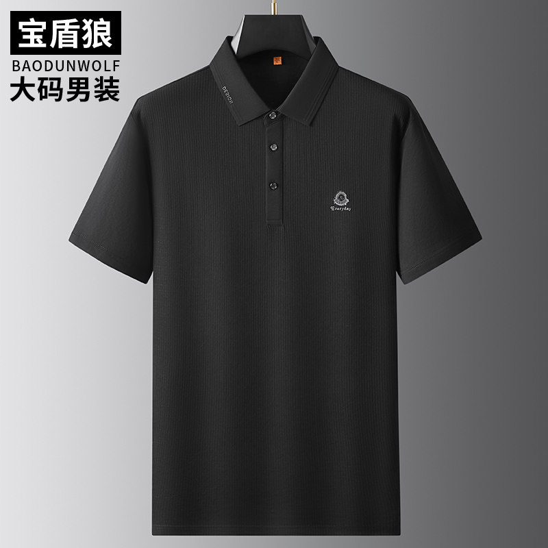肥佬商务休闲夏装棉质短袖polo衫