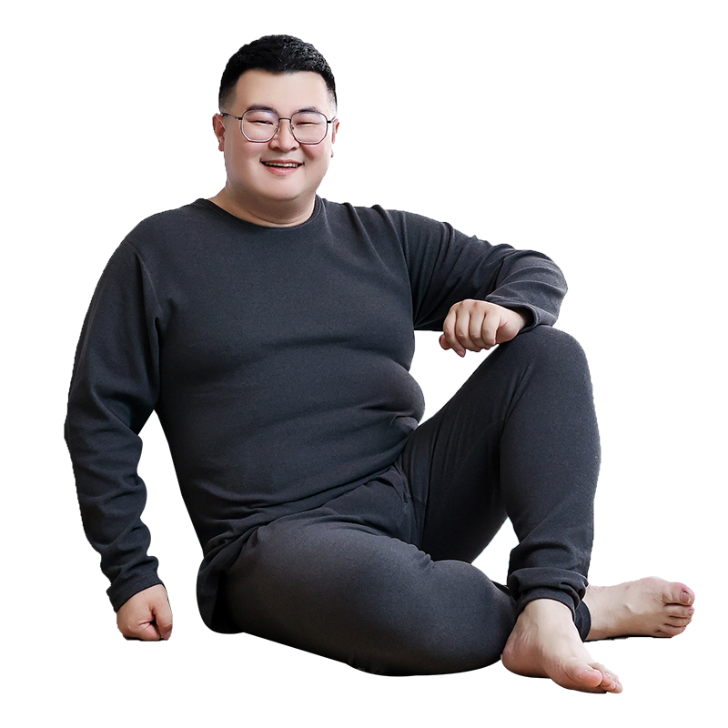 加肥加大男士磨毛胖子内衣两件套