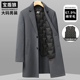 保暖外套胖子中长款 羽绒内胆双面呢大衣男加肥大码 冬季 羊毛呢风衣