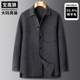胖子时尚 双面呢外套 加肥加大中长款 潮流翻领羊毛呢大衣秋冬季 男士
