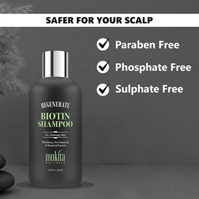 Mokita-男女通用生物素稀疏发质丰盈增稠洗发水无硫酸盐纯素配方
