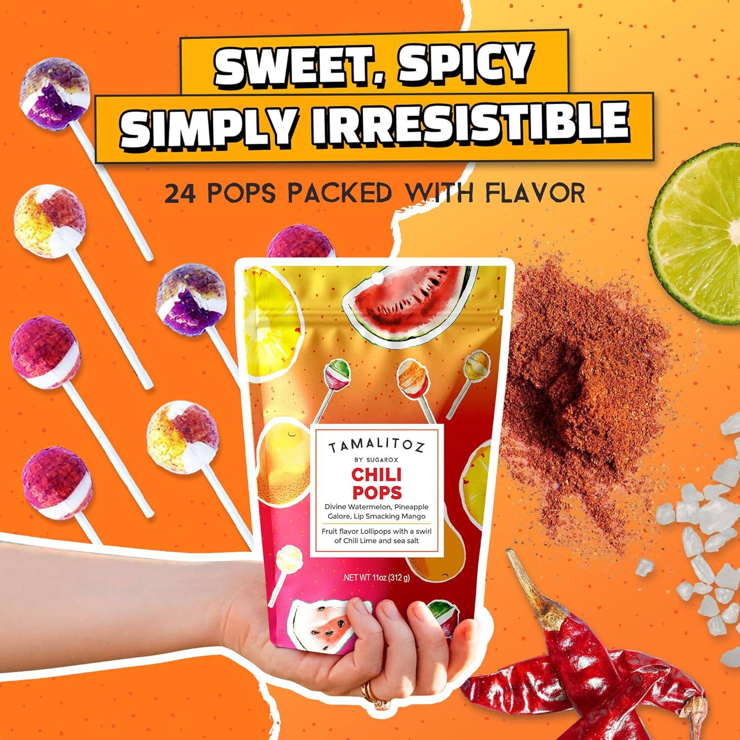 Tamalitoz - 墨西哥辣椒棒棒糖辛辣酸橙海盐手工水果糖无人工色素,零食/坚果/特产,棒棒糖,淘宝优惠券,粉丝福利购,淘宝优惠卷