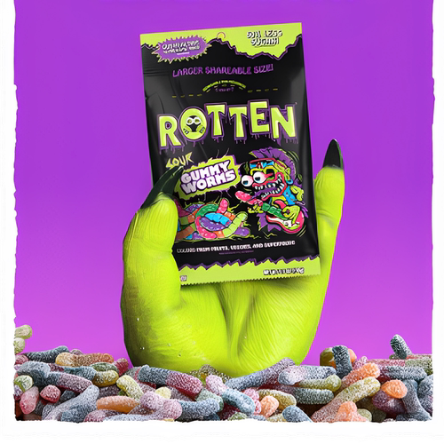 Rotten低糖低卡酸臭嘎吱糖益生元膳食纤维有益肠道健康无麸质糖果