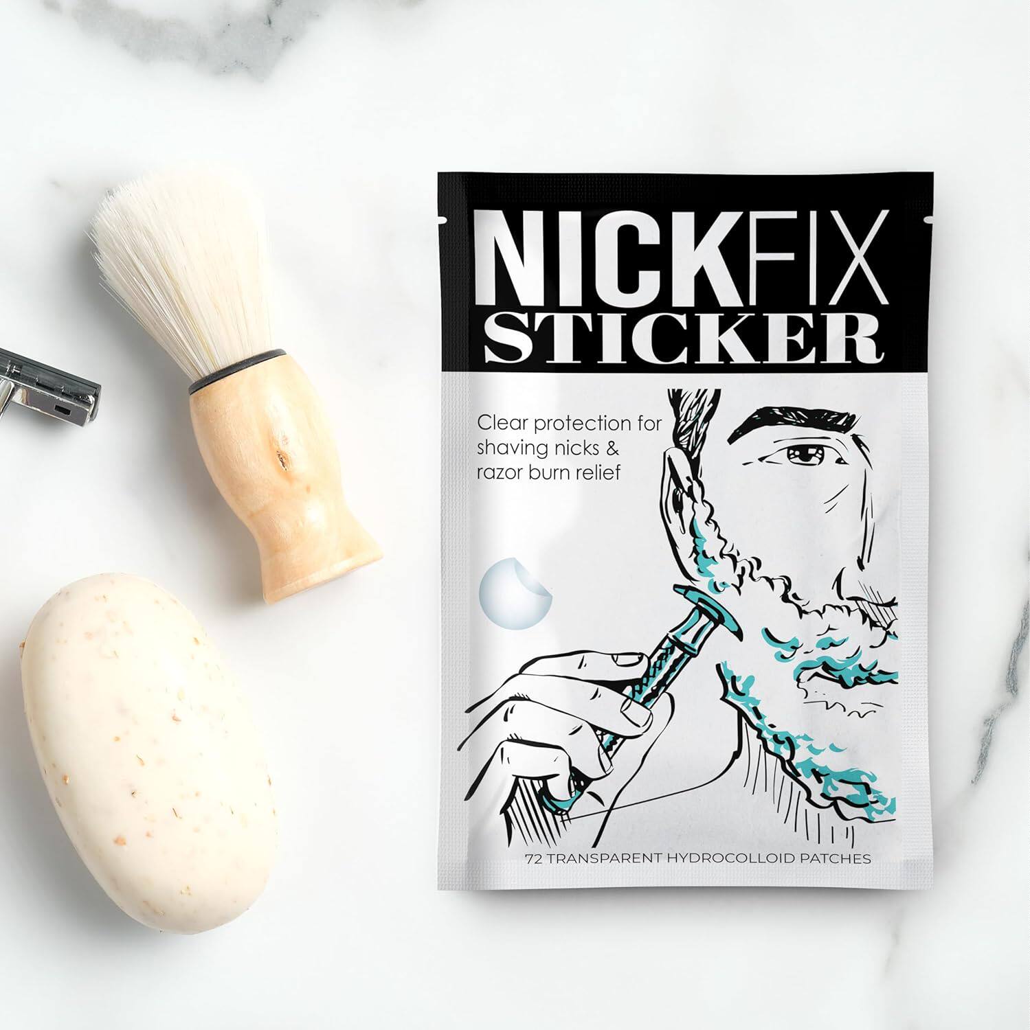 NICK FIX-男士剃须剃毛划伤止血贴剃须胡须护理止血笔替代品72贴