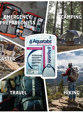 Aquatabs - 49毫克99.99%净化消毒便携净水片30片 徒步旅行露营等