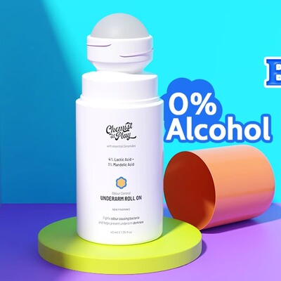 Chemist at Play腋下滚珠含5%AHA防异味提亮肤色去角质不含酒精铝