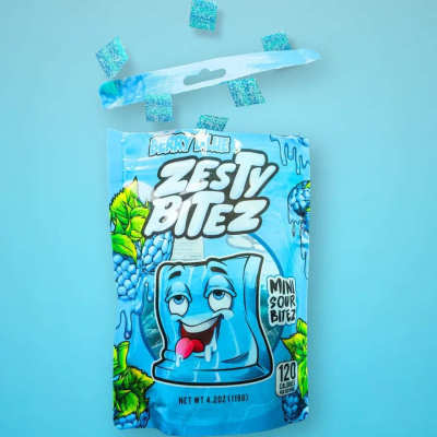 Zesty Bitez-皮带方形糖果软糖方块香甜水果超级酸腰带耐嚼糖果条