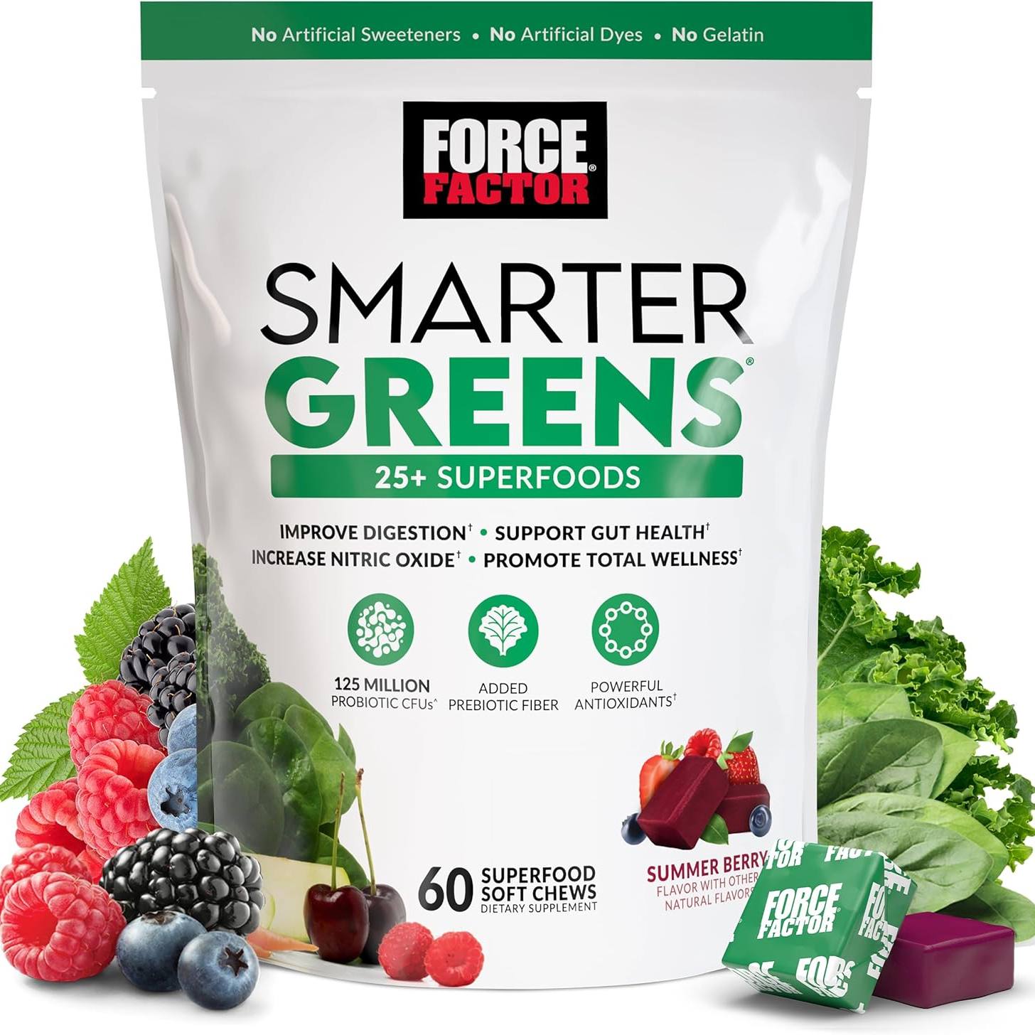 Force Factor绿色蔬果咀嚼软糖消化益生菌抗氧化剂纤维一氧化氮,零食/坚果/特产,软糖/果味糖/凝胶糖果,淘宝优惠券,粉丝福利购,淘宝优惠卷