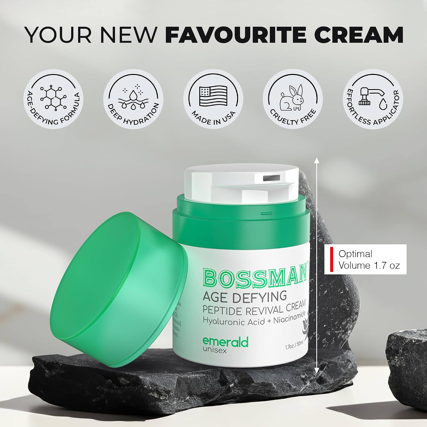 Bossman-男女肽焕活面部保湿霜烟酰胺透明质酸抗老补水肽类保湿乳