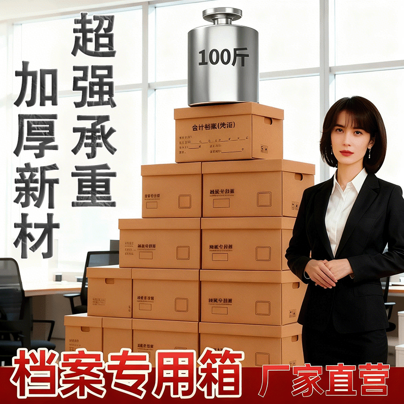 档案专用箱会计凭证收纳箱大容量加厚牛皮纸箱财务票据文件盒A4文件办公用品收纳盒档案盒大号保管资料档案箱,文具电教/文化用品/商务用品,档案盒,淘宝优惠券,粉丝福利购,淘宝优惠卷