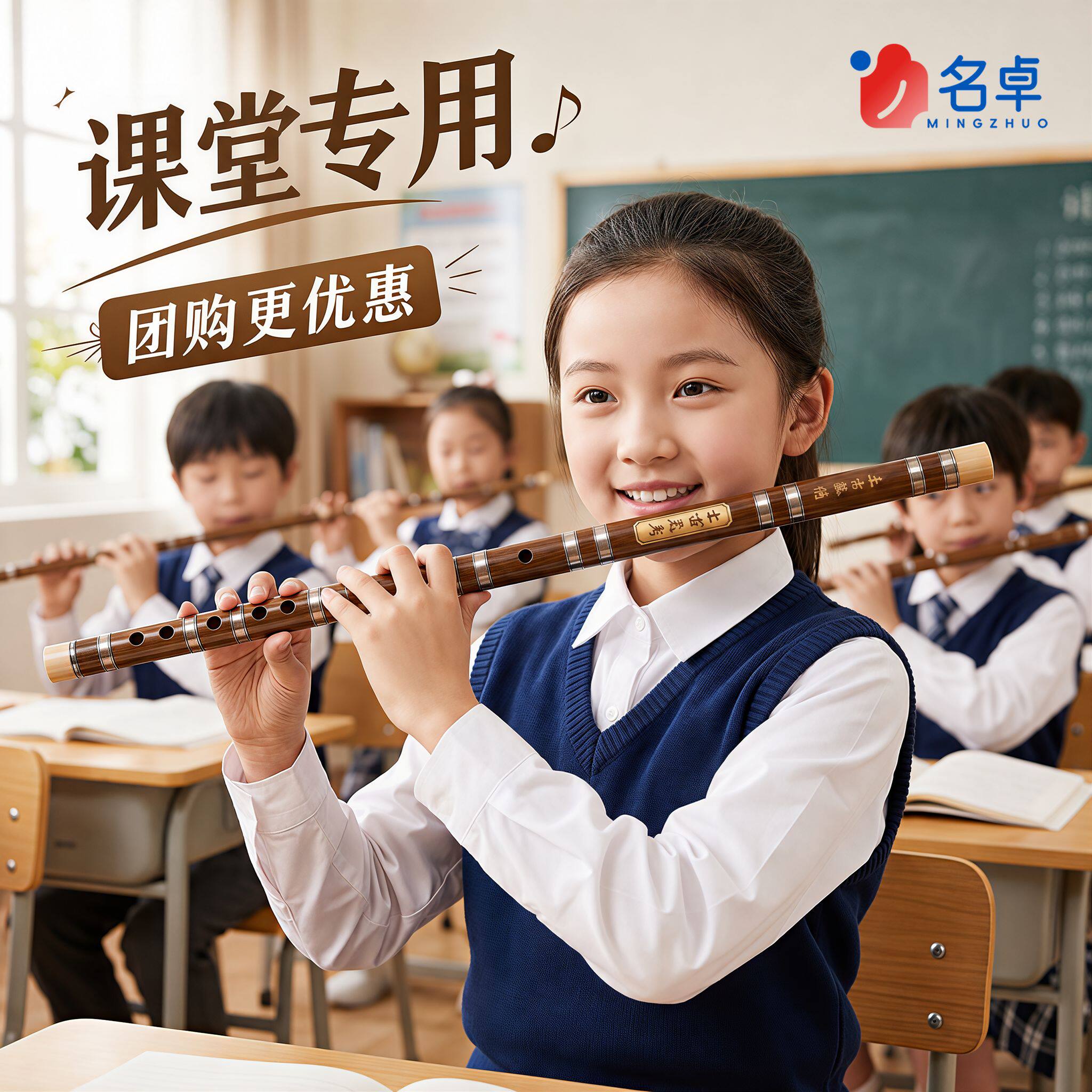 儿童初学者入门演奏级古风笛子竖笛学生竹笛乐器专业苦竹长笛G调
