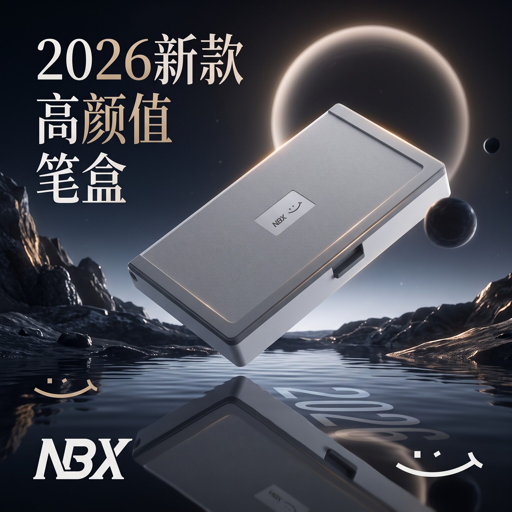 2026新款高颜值笔盒NBX学霸笔记文具盒硬壳高级多功能黑科技铅笔盒自动男孩款塑料大容量笔袋学生美术生收纳