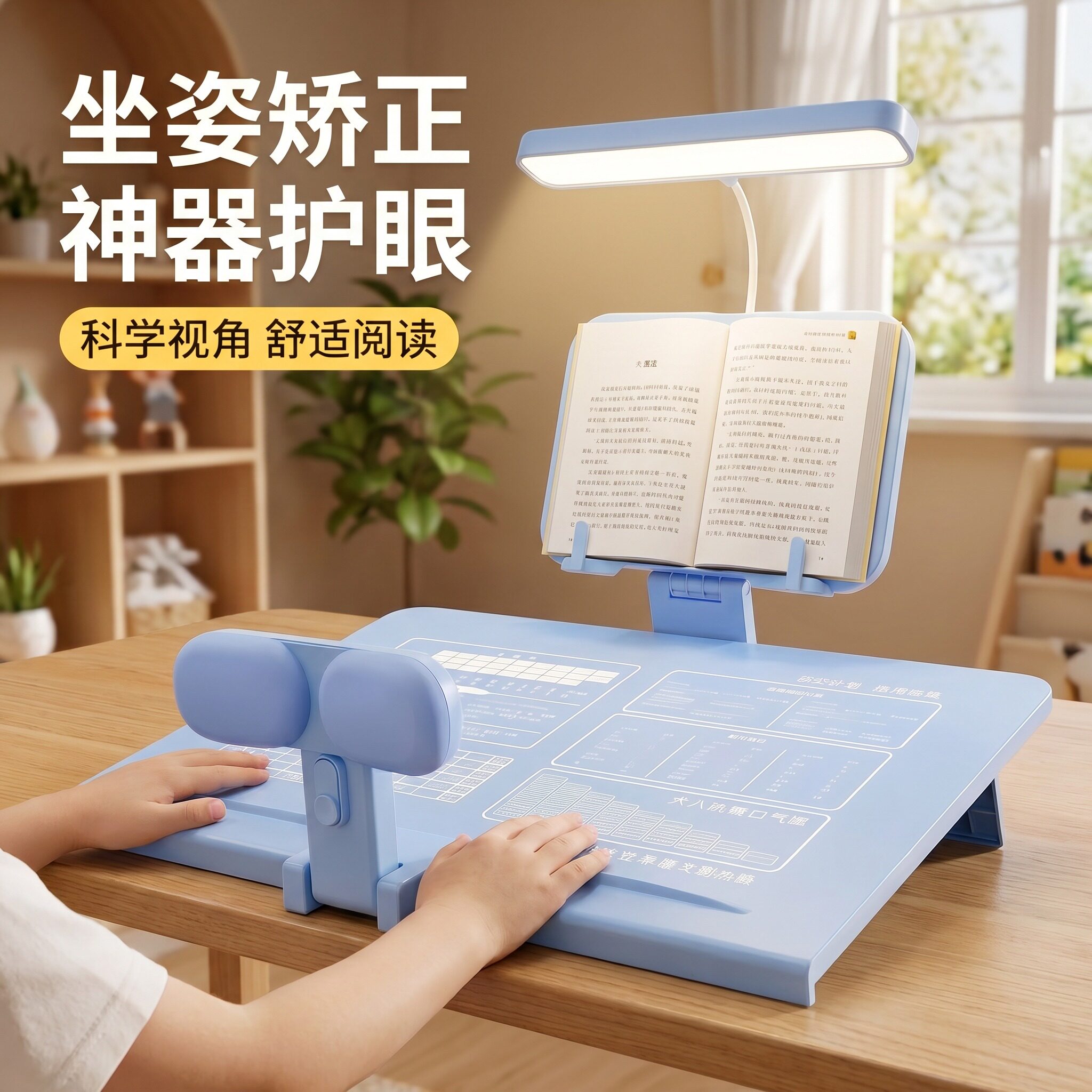 台灯款写字姿势坐姿矫正器小学生儿童桌面款纠正学习写作业防低头书桌神器防驼背视力正姿小孩不挑桌初中歪头