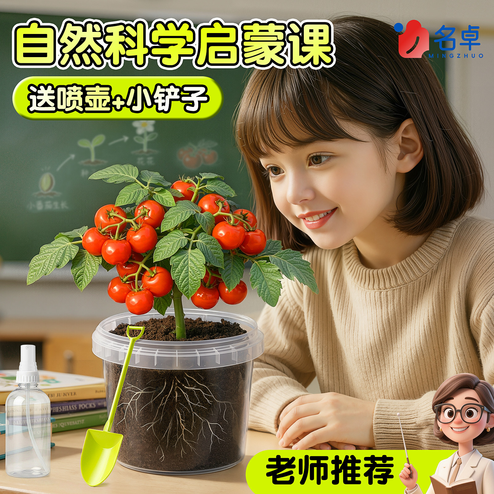 儿童种植小盆栽太阳花向日葵草莓花种籽子植物生长观察蔬菜种子