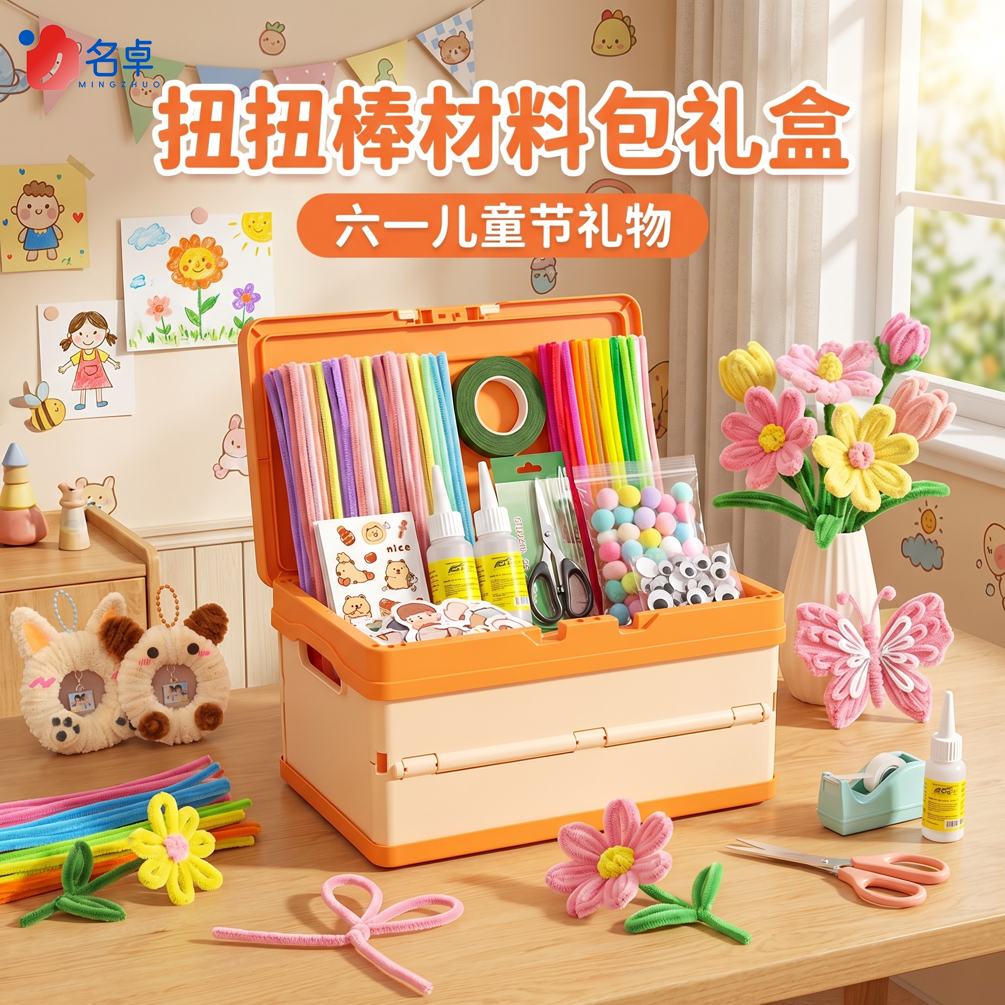 六一儿童节礼物扭扭棒手工diy材料包礼盒儿童小学生毛根彩色花束