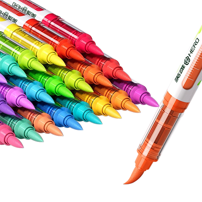 英雄直液式软头丙烯马克笔