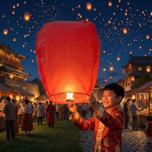 新年孔明灯许愿灯批发2026新款加厚安全型跨年过年天灯高级阻燃