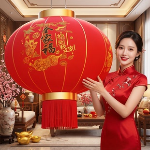 红灯笼新款2026年挂饰中国风大门口一对马年阳台玄关过年专用led