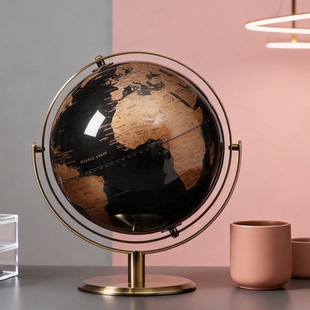 客厅摆件地球仪创意轻奢高档高级感纯铜大号办公室桌面书房书桌柜子酒柜玄关现代家居饰品2025年新版商务礼品