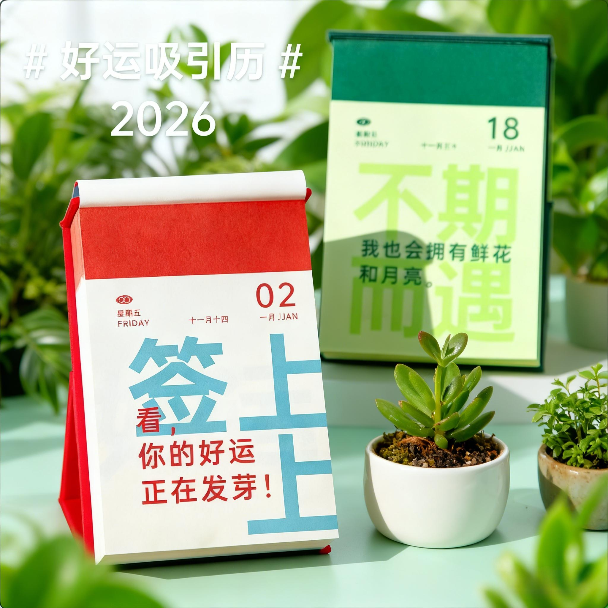 新款2026青禾纪好运吸引每日一撕创意打卡手撕台历趣味解压不重复