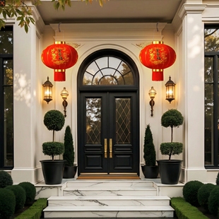 红灯笼新款2026年挂饰中国风大门口一对马年阳台玄关过年专用led