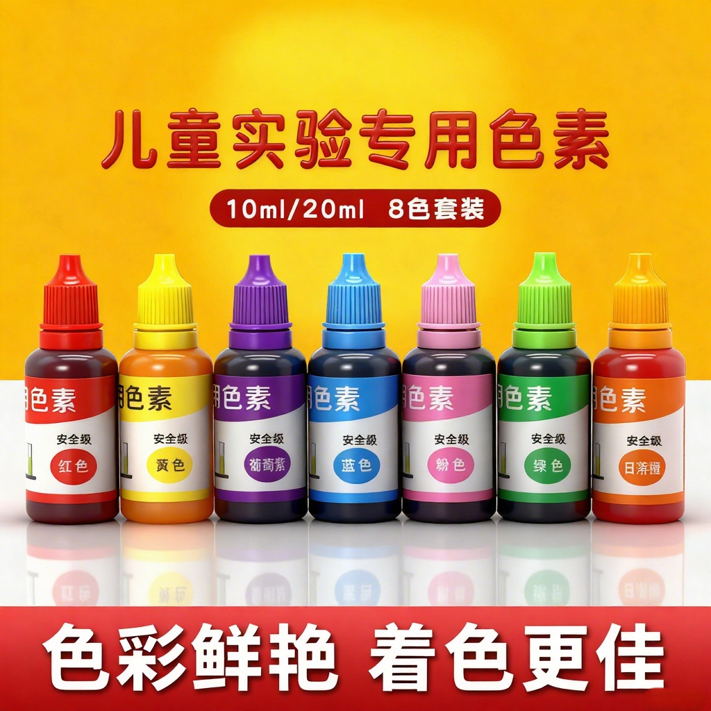 儿童科学小实验色素无毒颜料三原色调扎染幼儿园专用教具不可食用