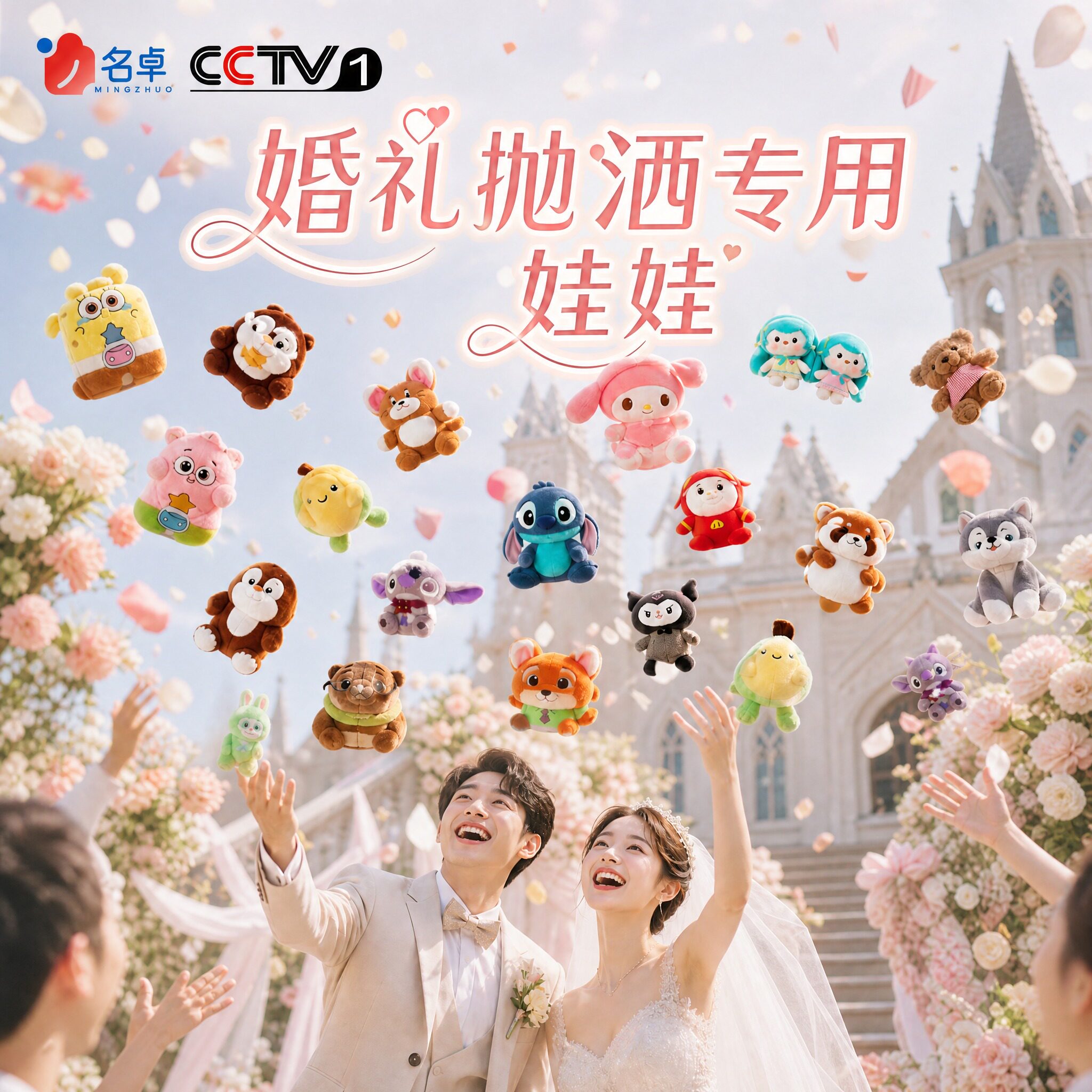 婚礼抛洒娃娃布置装饰小玩偶礼物公仔毛绒玩具现场互动义乌批发