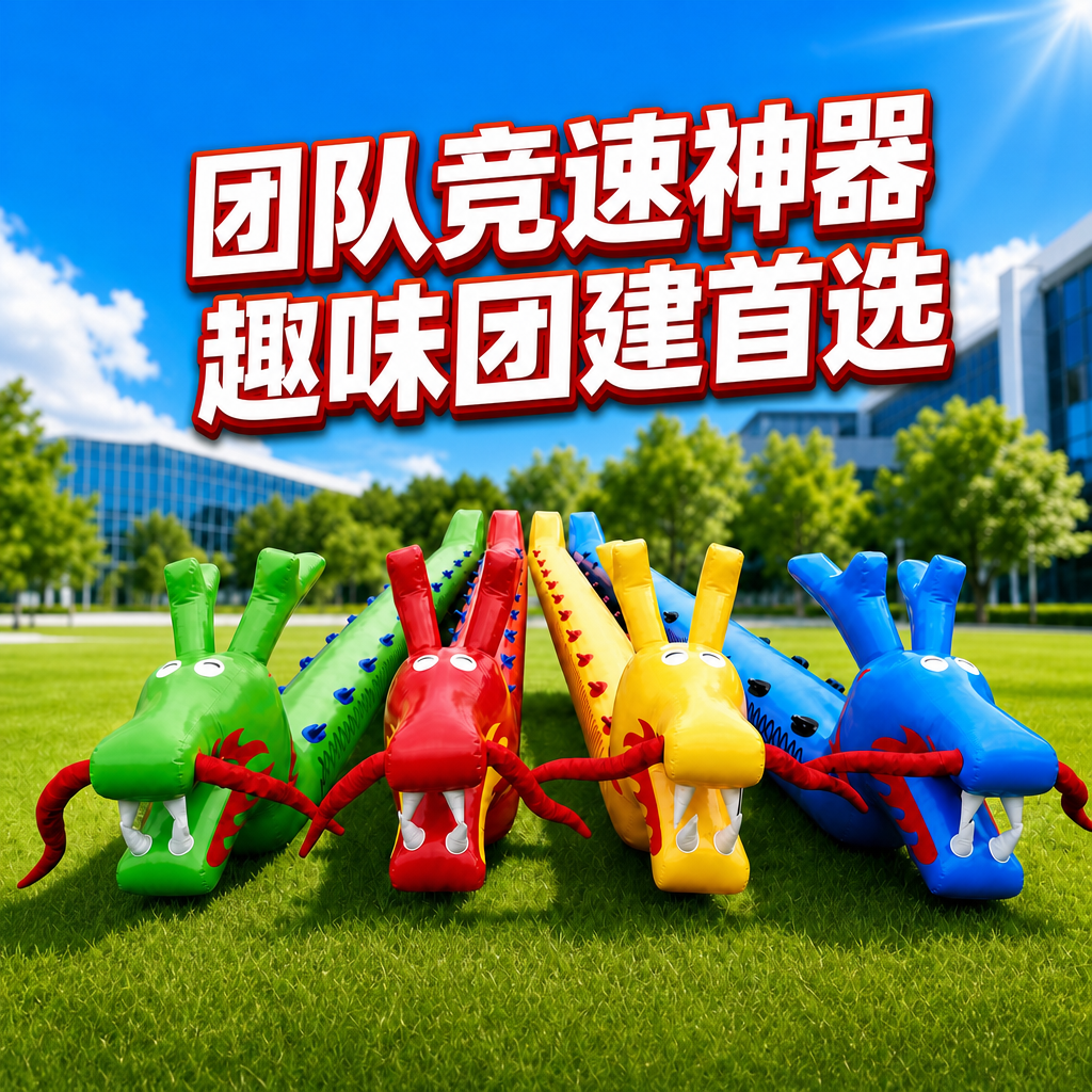 端午节团建学校活动首选道具充气毛毛虫旱地龙舟团建训练竞速比赛