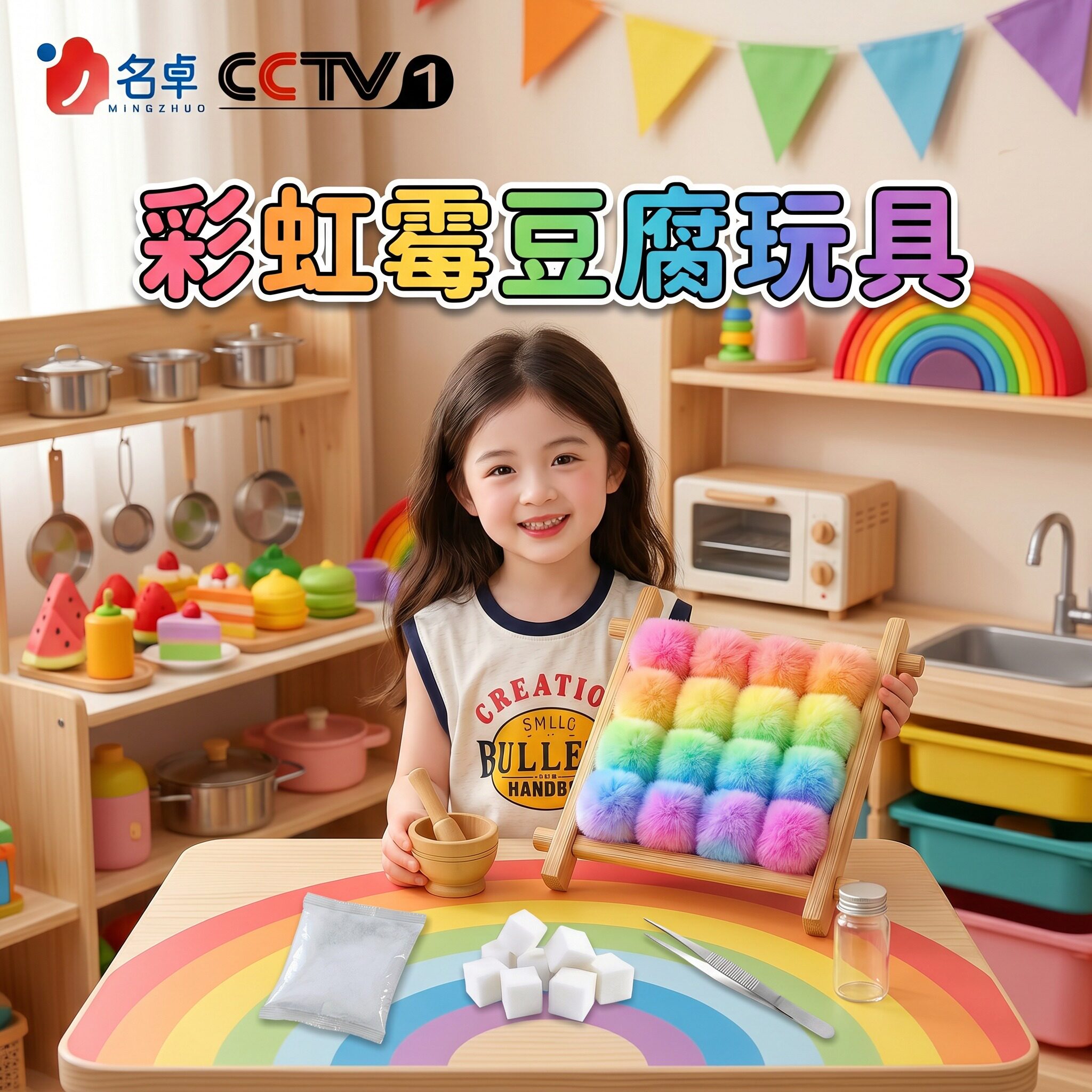 彩虹霉豆腐玩具套装仿真自制作手工diy材料包女孩过家家迷你儿童