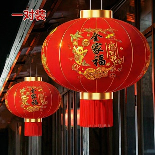红灯笼新款2026年挂饰中国风大门口一对马年阳台玄关过年专用led
