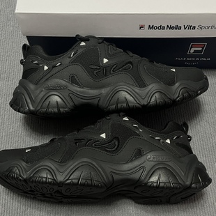 FILA斐乐Fluid猫爪4.0女子低帮运动休闲鞋 F12W232127FBK 老爹鞋